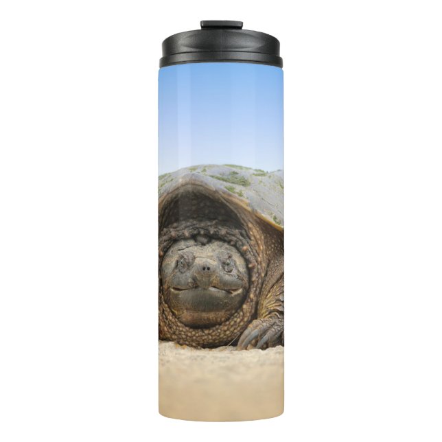 GARRAFA TÉRMICA CINZA E TURTLE (Frente)