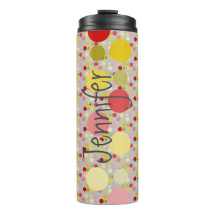 Garrafa Térmica Cinza Polka-dot Viagem Tumbler