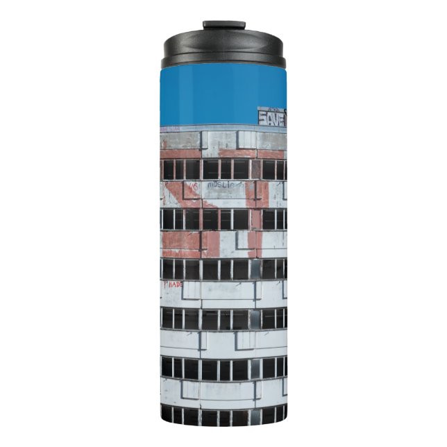 GARRAFA TÉRMICA CINZAS E LUZ POSTE PRETA (Frente)