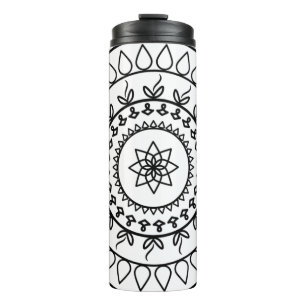 Garrafa Térmica Círculo espiritual da tatuagem de Mandala