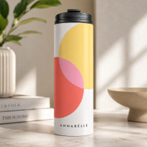 Círculos Abstratos Modernos Vermelho Amarelo Rosa
