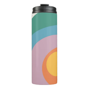 Garrafa Térmica Círculos de estilo retrô multicolorido