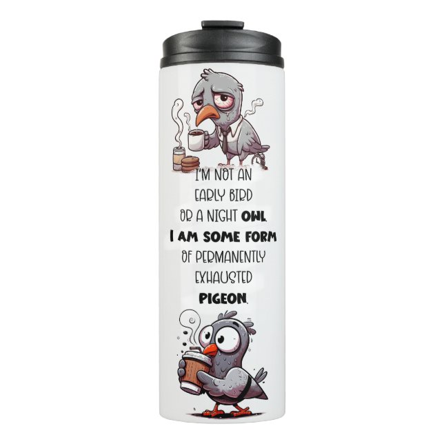 Garrafa Térmica Citação de Pombo Engraçado (Frente)