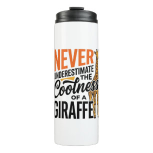 Garrafa Térmica Citação Engraçada de Girafa Camiseta Vintage Vetor
