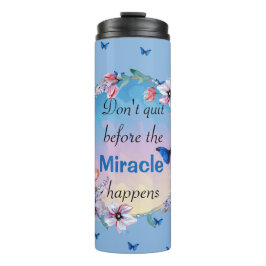 Garrafa Térmica Citação Positiva de Mindset de Bordas e Flores