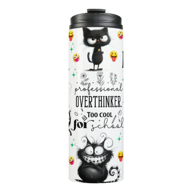 Garrafa Térmica Citações Engraçadas/Gato (Frente)