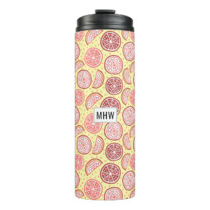 Garrafa Térmica Citrus Patterno personalizado monograma tumbler
