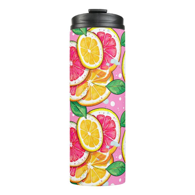 Garrafa Térmica Citrus Ponto Polka Rosa (Frente)