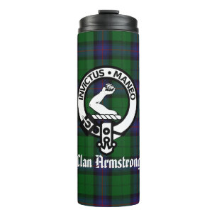 Garrafa Térmica Clan Armstrong Crest Crachá e Tartan