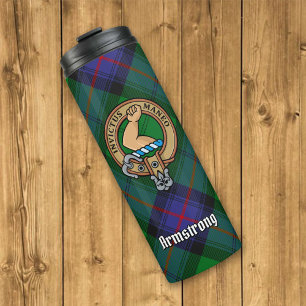 Garrafa Térmica Clan Armstrong Crest sobre Tartan