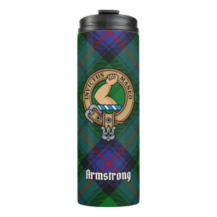 Garrafa Térmica Clan Armstrong Crest sobre Tartan