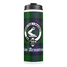 Garrafa Térmica Clan Armstrong Tartan & Crest Crachá