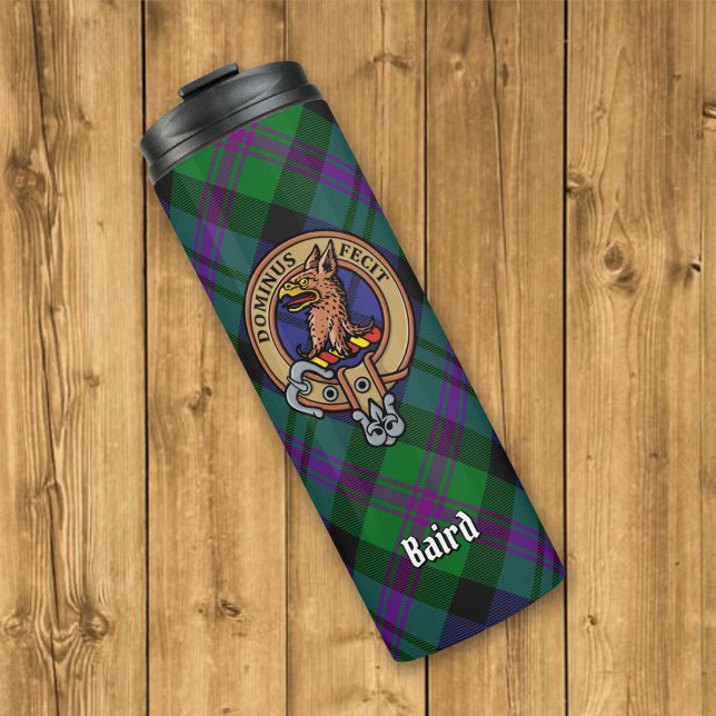 Garrafa Térmica Clan Baird Crest sobre Tartan (Criador carregado)