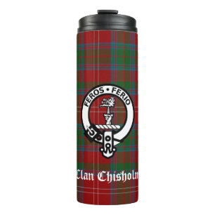 Garrafa Térmica Clan Chisholm Tartan & Crest Crachá