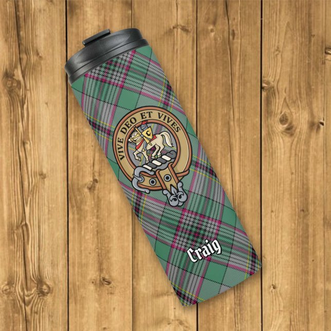 Garrafa Térmica Clan Craig Crest sobre Tartan (Criador carregado)