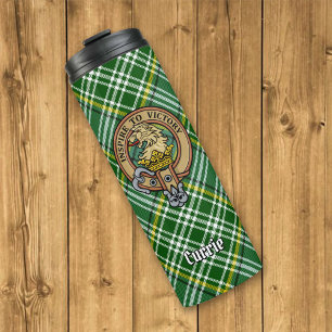 Garrafa Térmica Clan Currie Lion Crest sobre Tartan