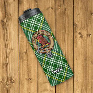 Garrafa Térmica Clan Currie Rooster Crest sobre Tartan