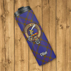 Garrafa Térmica Clan Elliot Crest sobre Tartan Moderno