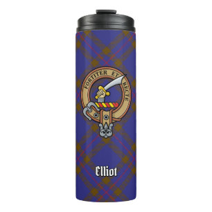 Garrafa Térmica Clan Elliot Crest sobre Tartan Moderno