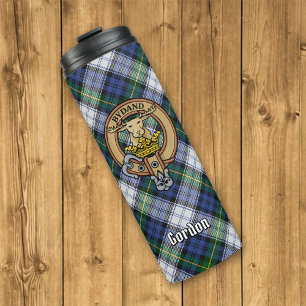 Garrafa Térmica Clan Gordon Crest sobre Dress Tartan