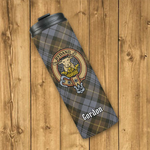Garrafa Térmica Clan Gordon Crest sobre o Weathered Tartan