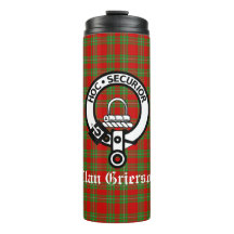 Clan Grierson Crest Crachá e Tartan