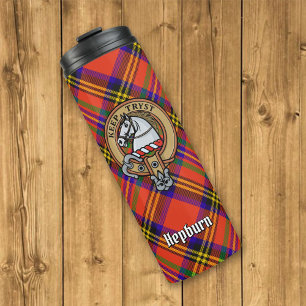 Garrafa Térmica Clan Hepburn Crest sobre Tartan