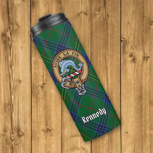 Garrafa Térmica Clan Kennedy Crest sobre Tartan