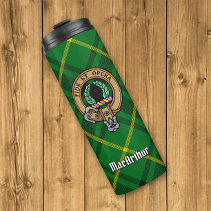 Garrafa Térmica Clan MacArthur Crest sobre Tartan