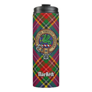 Garrafa Térmica Clan MacBeth Crest sobre Tartan