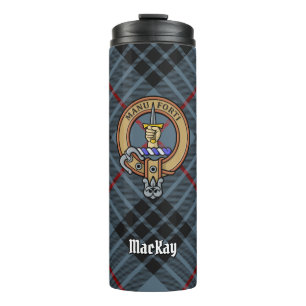 Garrafa Térmica Clan MacKay Crest sobre Blue Tartan