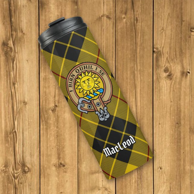 Garrafa Térmica Clan MacLeod de Lewis Crest sobre Tartan (Criador carregado)