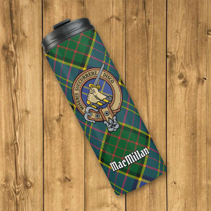 Garrafa Térmica Clan MacMillan Crest sobre caçar Tartan