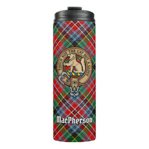 Garrafa Térmica Clan MacPherson Crest sobre Tartan
