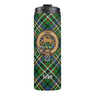 Garrafa Térmica Clan Scott Crest sobre Green Tartan