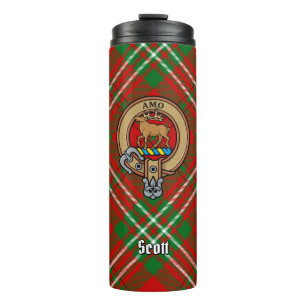 Garrafa Térmica Clan Scott Crest sobre Red Tartan