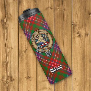 Garrafa Térmica Clan Wilson Crest sobre Tartan Moderno