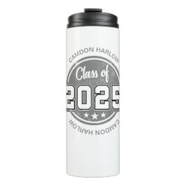 Garrafa Térmica Classe de Nome do Formando de Vintage 2025