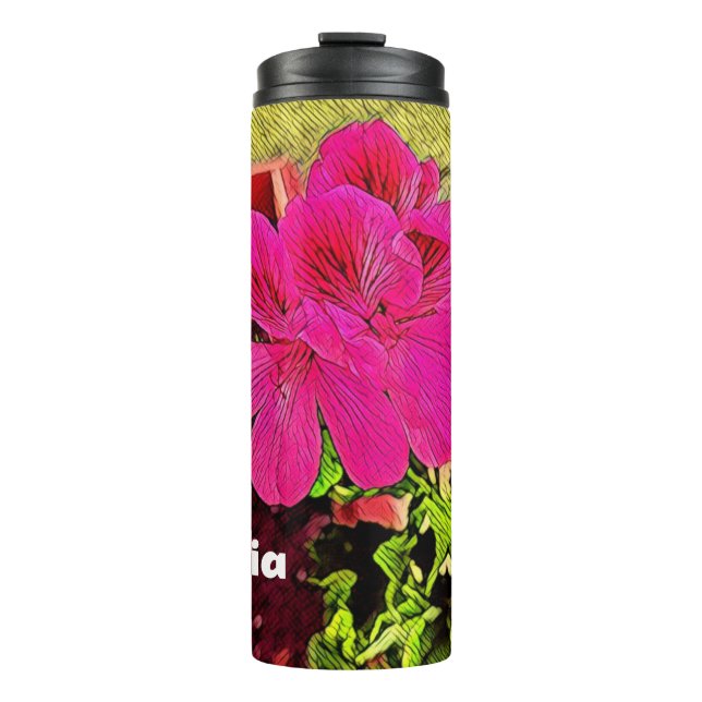 Garrafa Térmica classic rustic retro blooming flower (Frente)