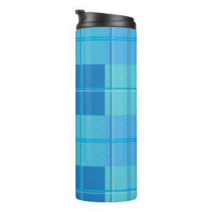 Garrafa Térmica Clássico Estético Xadrez Azul Céu Royal