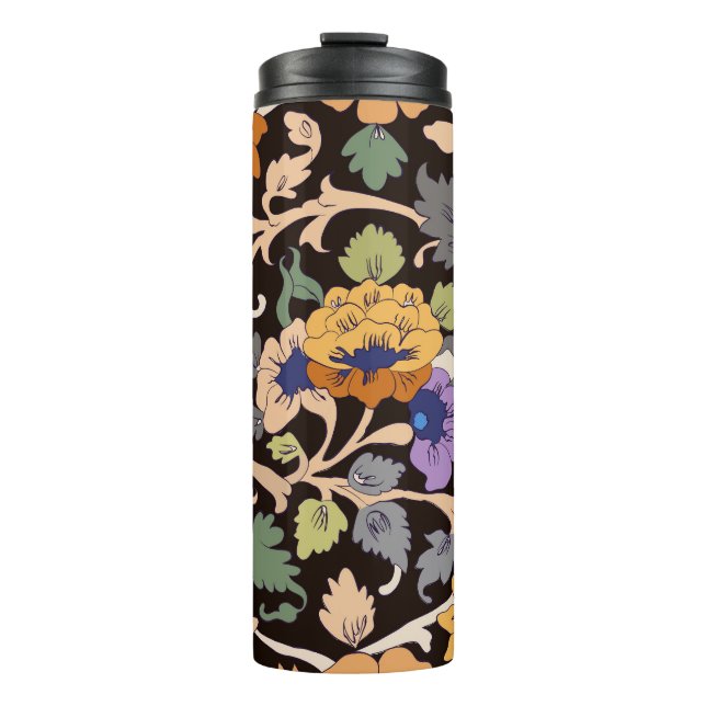 Garrafa Térmica Clássico Islâmico: Ornamento Sem Costura Floral (Frente)