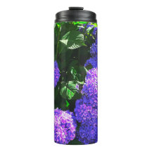 Clássico Roxo Realista Hydrangea Thermal Tumbler