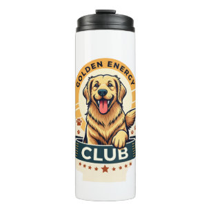 Garrafa Térmica Clube de Energia Dourada Retriever Dourado Vintage