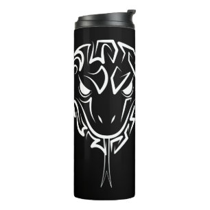 Garrafa Térmica Cobra de Tribal Negro e Branco