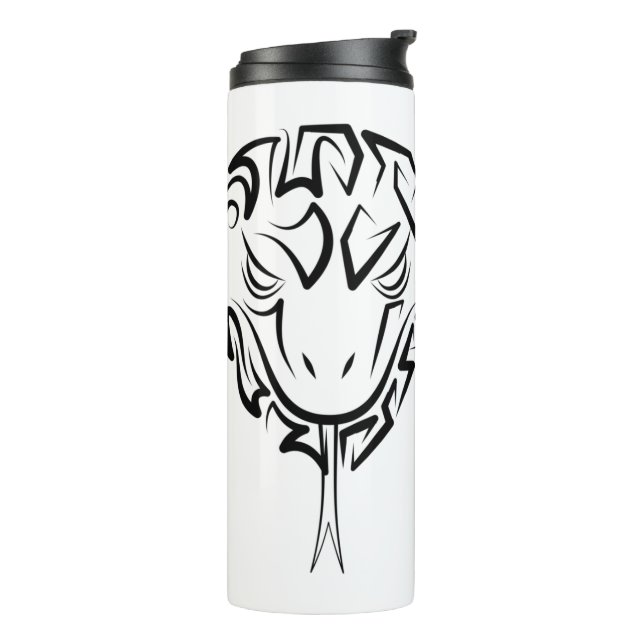 Garrafa Térmica Cobra de Tribal Negro e Branco (Giro à esquerda)