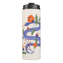 Cobra e impressão de fada floral