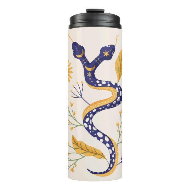 Garrafa Térmica Cobra e impressão de fada floral (Frente)