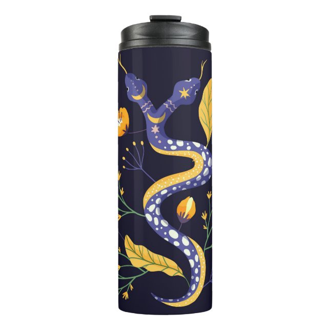 Garrafa Térmica Cobra e impressão de fada floral (Frente)