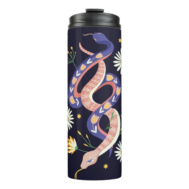 Garrafa Térmica Cobra e impressão de fada floral (Frente)