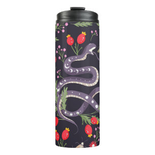 Garrafa Térmica Cobra e impressão de fada floral